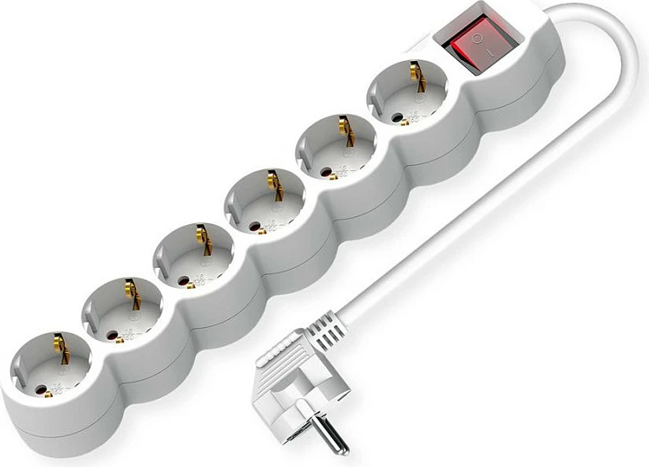 Zgjatues rryme VALUE 19.99.0956, 6x Type F (Schuko), 3 m, 3600 W, i bardhë