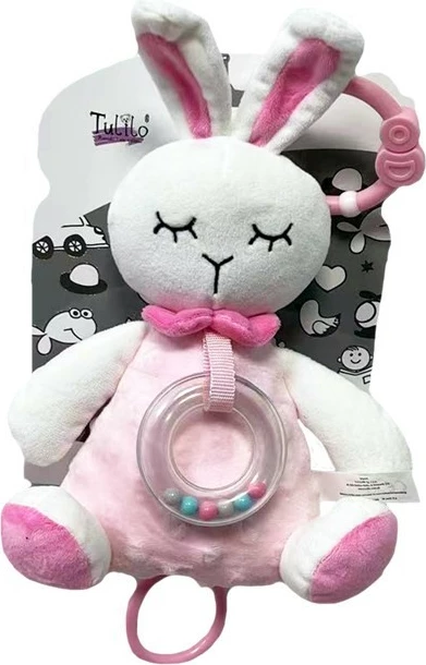 Lodër muzikore lepurush Tulilo 9238, 18 cm, rozë/gri