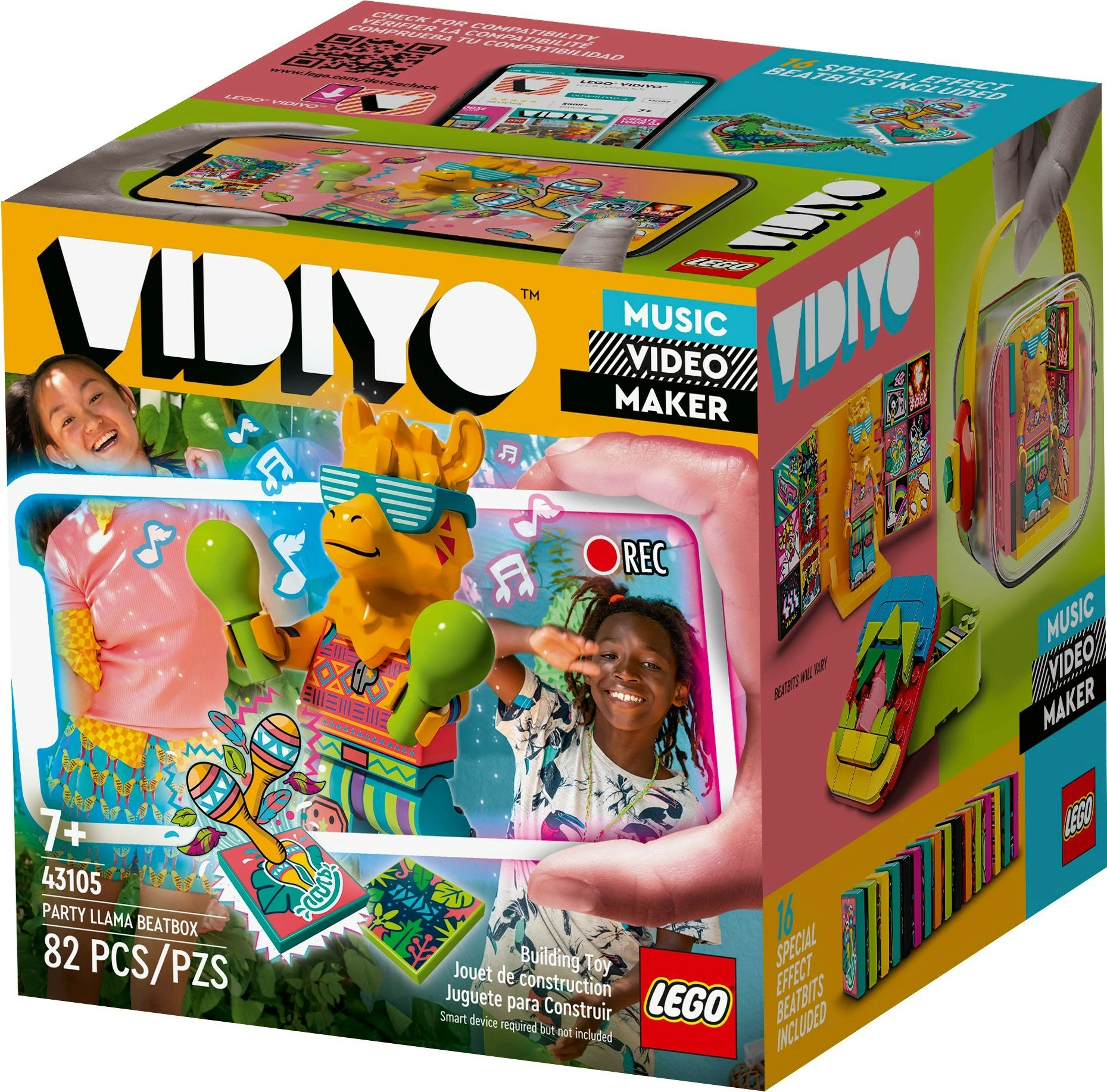 Set ndërtimi LEGO VIDIYO Party Llama BeatBox, 82 copë, shumëngjyrësh