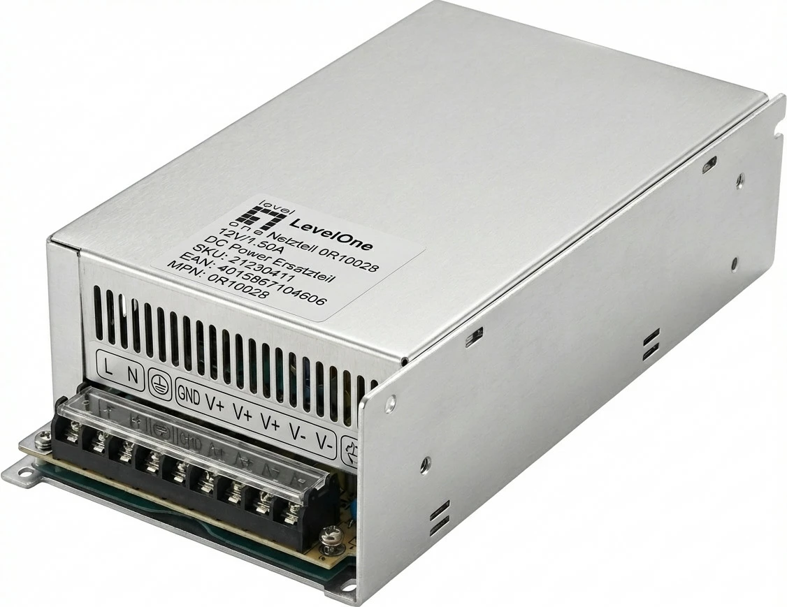 Furnizues rryme Level One 0R10028, 12V 1.5A DC, argjendtë