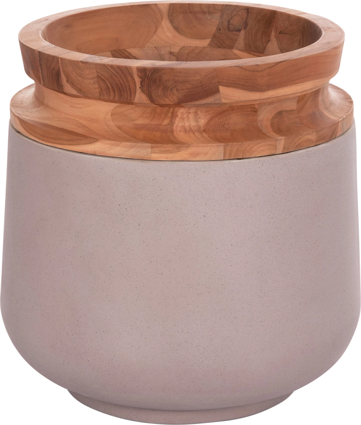 Vazo dekorative për dysheme, fibër-cement, ngjyrë gri matte, dru tik, LINTER FH4662.05L, 41x47cm