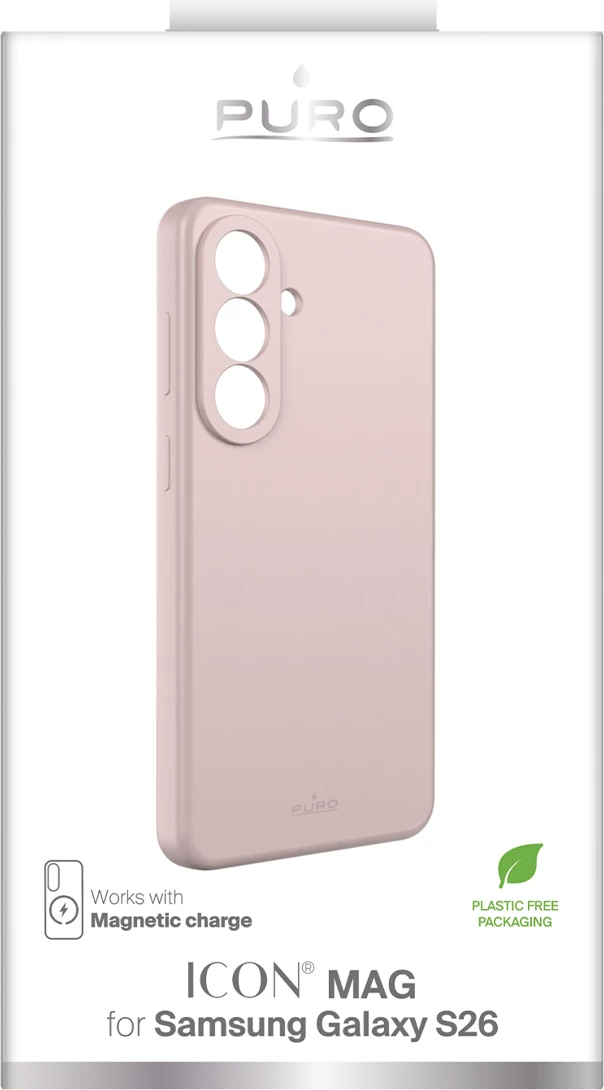 Mbështjellës silikoni Puro ICON MAG për Samsung Galaxy S26, kompatibil me MagSafe, pink