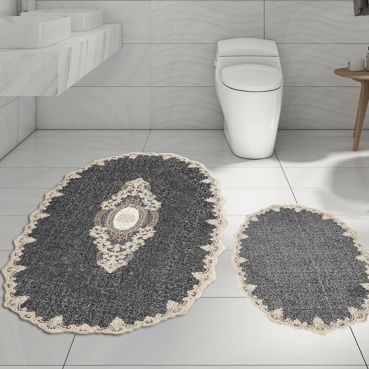 Set tapetash për banjo (2 copë), Mijölnir, Alne4650, ngjyrë antracit