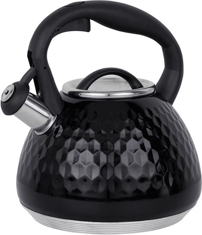 Çajnik me fishkëllimë Resto Aries 90606 2.7L inox, zi, në kuti dhurate