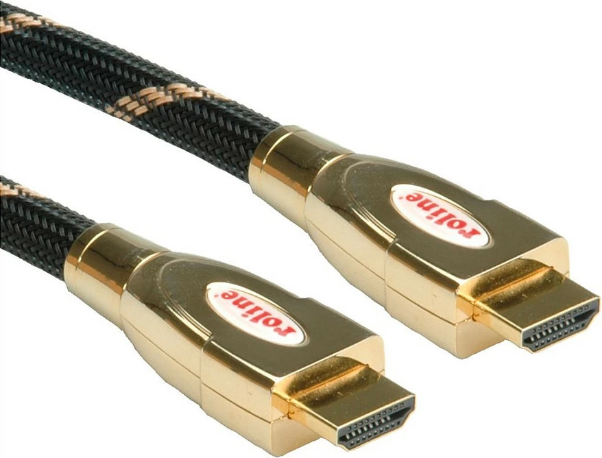 Kabllo HDMI ROLINE GOLD, HDMI 2.0, 1 m, 4K 60Hz, Ethernet, e zezë/ari