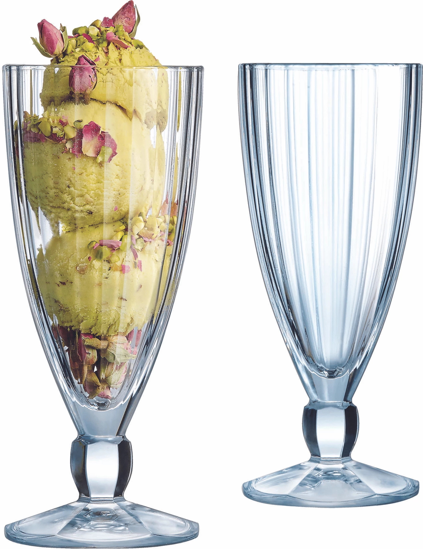 Gotë deserti Arcoroc Quadro 360 ml, transparente, set 6 copë