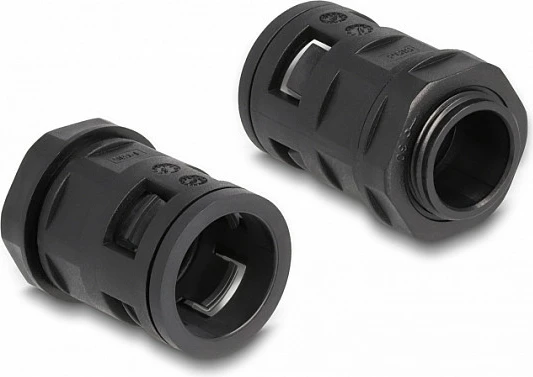 Mbështjellës mbrojtës për kabllo DeLOCK 2 m, 21.2 mm, me 2x PG16, IP67, i zi