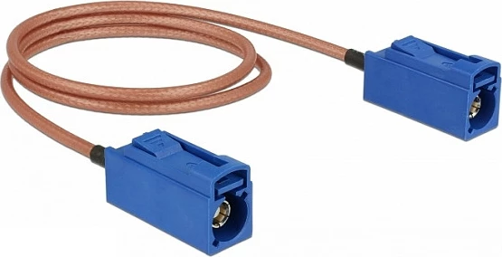 Kabllo antene DeLOCK 89667, RG-316, FAKRA C në FAKRA C, 0.5 m, 50Ω, kaltër/kafe