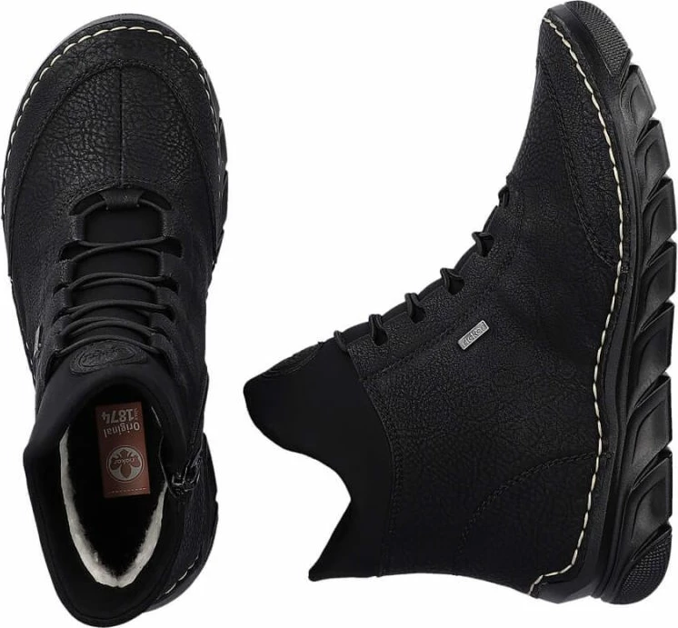 Çizme të izoluara për femra Rieker 55069-00, të zeza