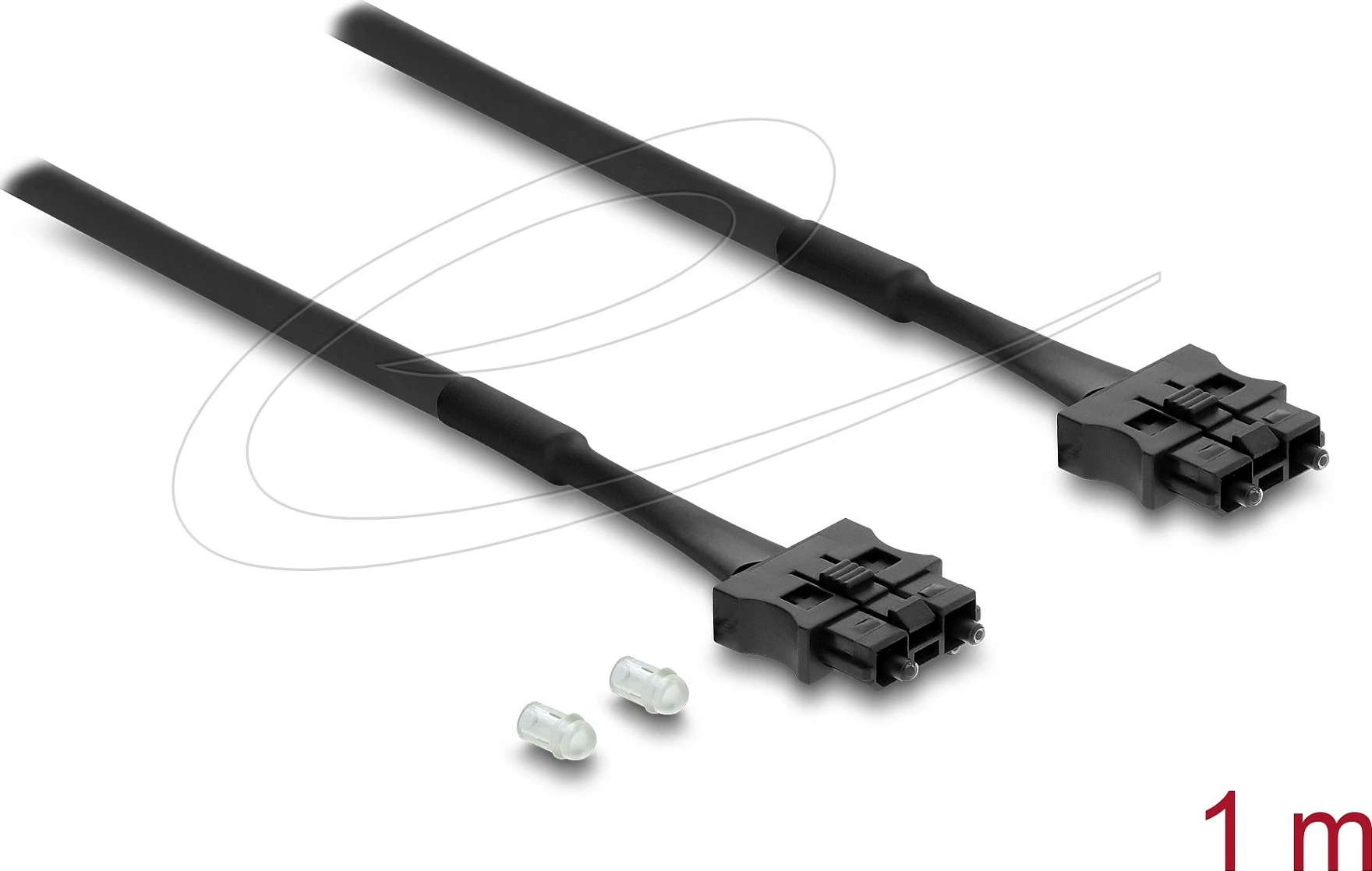 Kabllo fibër optike POF DeLOCK, Servo plug në plug, 1 m, 6.0 mm, e zezë