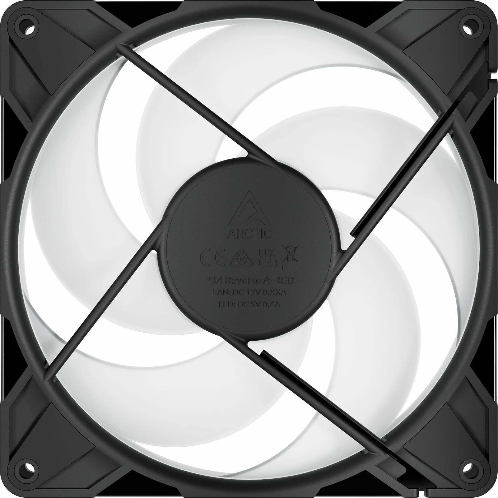 Ventilator ARGB për kasë PC Arctic P14 Pro Reverse 140mm PWM, i zi, 3-pack