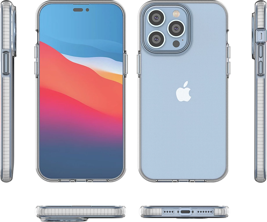 Mbështjellës Hurtel Spring Case për iPhone 14 Pro Max, TPU, i hollë, kornizë e zezë