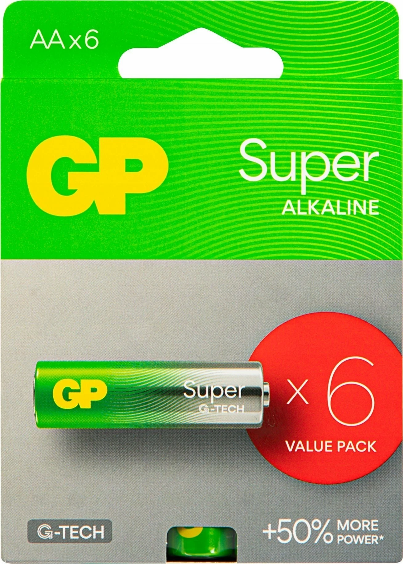 Bateri alkaline AA (LR6) GP Super 1.5V, 6 copë