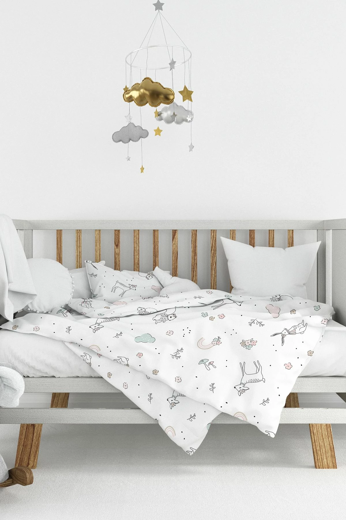 Set mbulesë për batanije për foshnje Ranforce L'essentiel, lule, rozë, mint, kaki