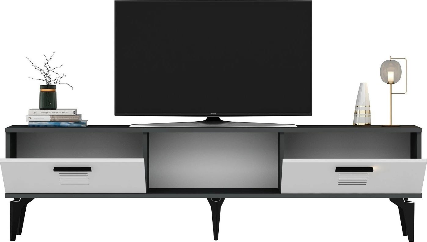 Komodë TV Skye Decor, antracit, e bardhë