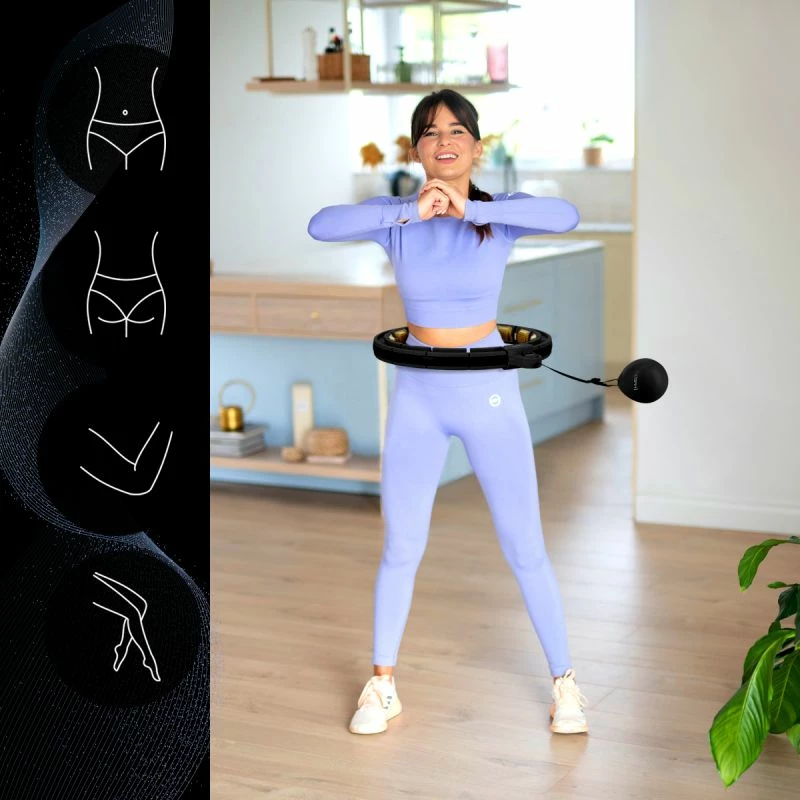 Hula hop me magnet e peshë HMS HHM13, zi/ari