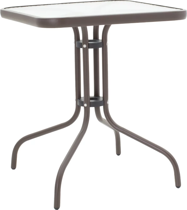 Set tavoline me karrige Obbi-Watson, 3 copë, metal-pe rattan, ngjyrë kafe, 60x60x70cm