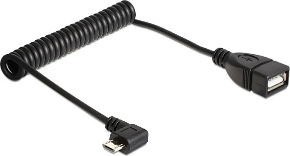 Kabl OTG DeLOCK 83354, Micro-USB B në USB-A (femër), 0.5 m, USB 2.0, i zi