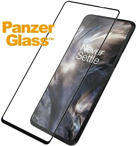 Xham i temperuar PanzerGlass E2E Super+ për OnePlus Nord, me kornizë të zezë