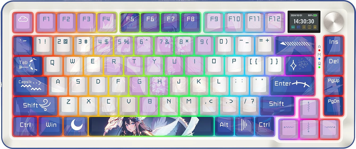 Tastierë gaming mekanike Redragon FLEKACT K708AK RGB Pro Leopard L 75% Hot-Swap USB-C/2.4G/Bluetooth, vjollcë