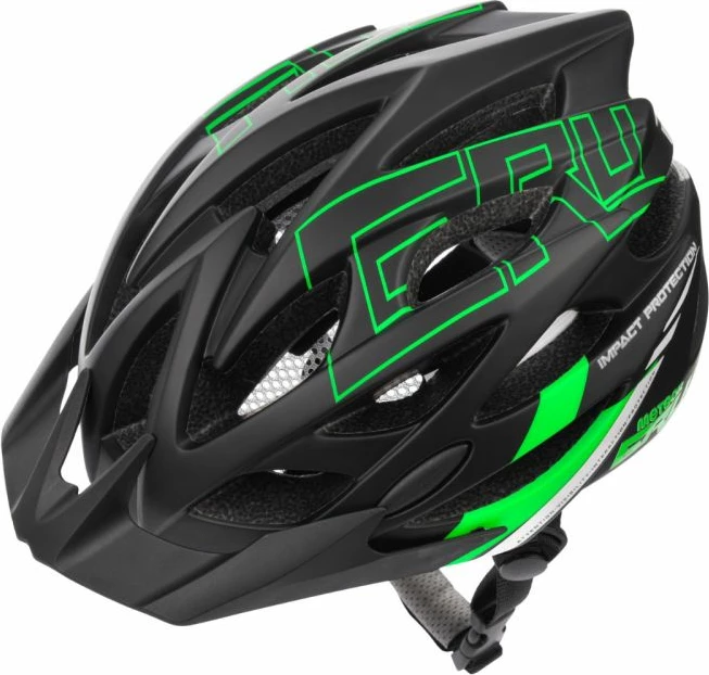 Helmetë biçiklete Meteor unisex, e zezë-gjelbër