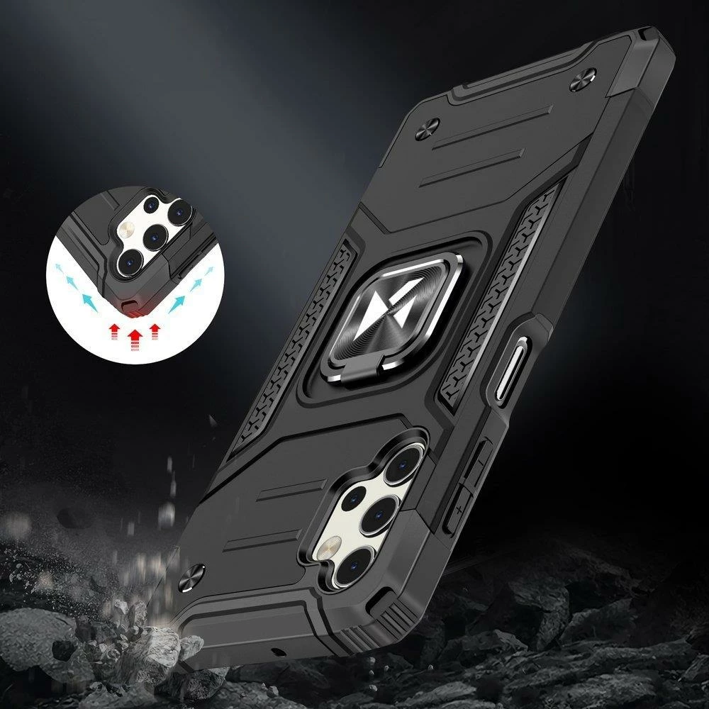 Mbështjellës Wozinsky Ring Armor për Samsung Galaxy A23, me mbajtës gishti dhe magnetik, kaltër
