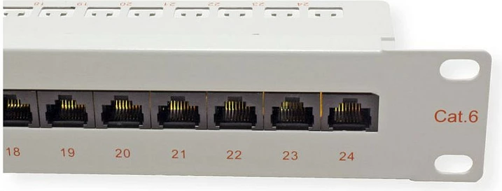Patch panel ROLINE Cat6 19" 24 porta, 1U, UTP, gri