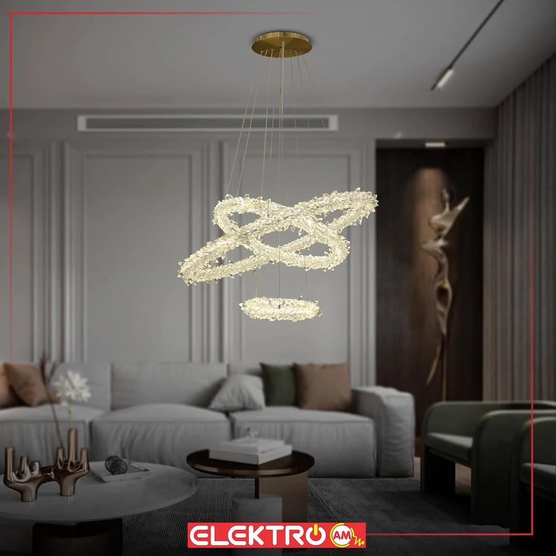 Abazhur kristal i varur LED 9041-70+50+30