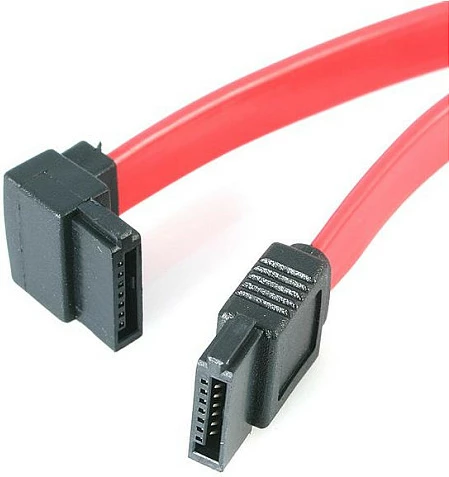 Kabllo SATA StarTech 15cm SATA III, lidhës i drejtë në kënd të majtë, e kuqe