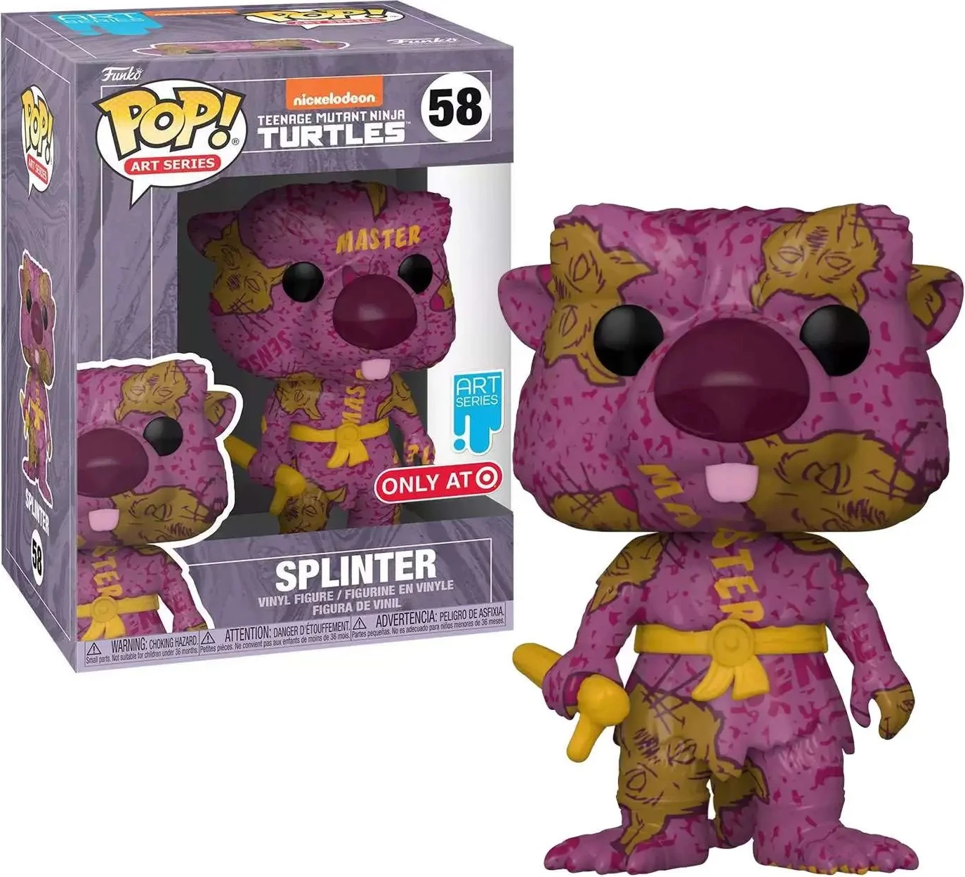 Figurinë koleksionuese vinyl Funko Pop! Artist Series Teenage Mutant Ninja Turtles Splinter (EXC), vjollcë/verdhe