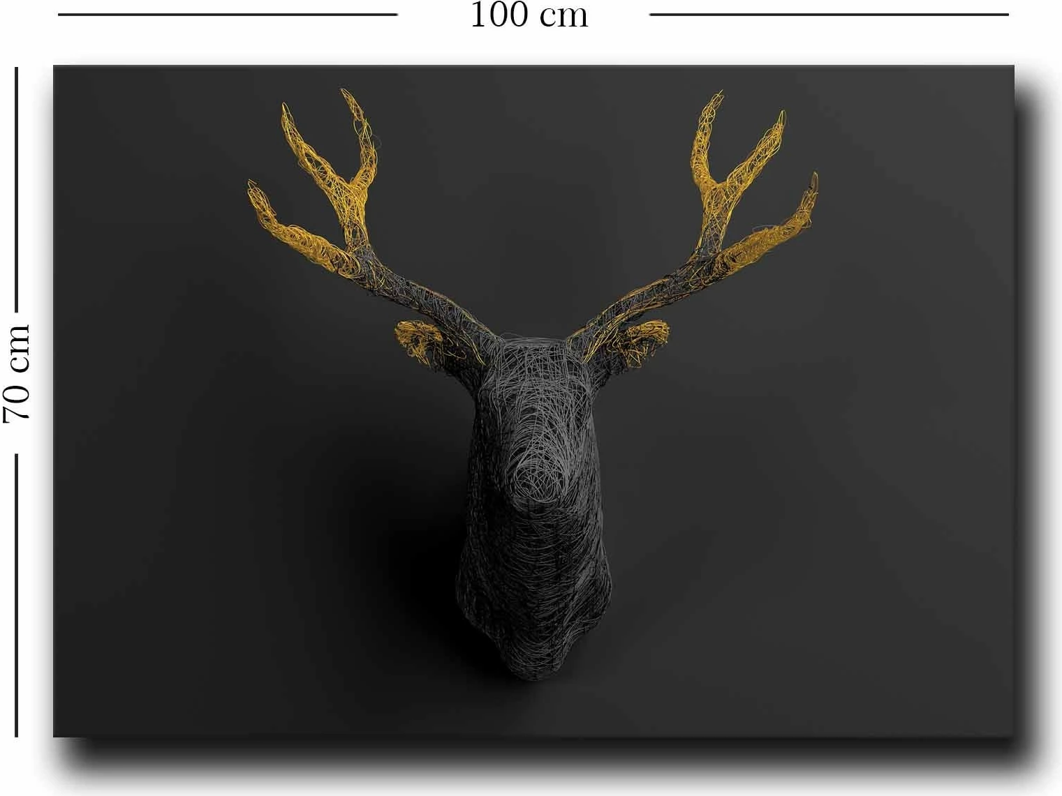 Pikturë dekorative në kanavacë, ngjyrë ari dhe e zezë, 70x100cm, Wallity 70100NISC-024