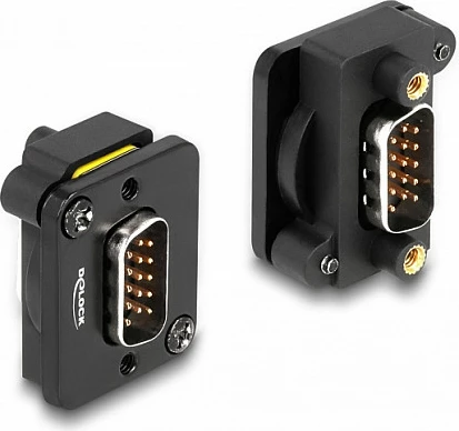 Modul VGA DeLOCK D-Type, VGA femër-femër, panel-mount, i zi
