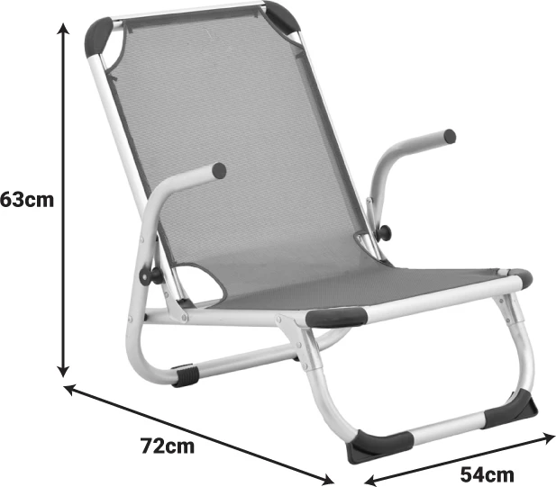 Karrige plazhi Playa, alumin i fortë, tekstilene blu, 54x72x63cm