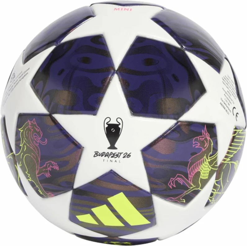 Top mini futbolli adidas UCL Champions League JX9099, e kaltër e errët/e bardhë/e verdhë/e rozë [Madhësia: 1]