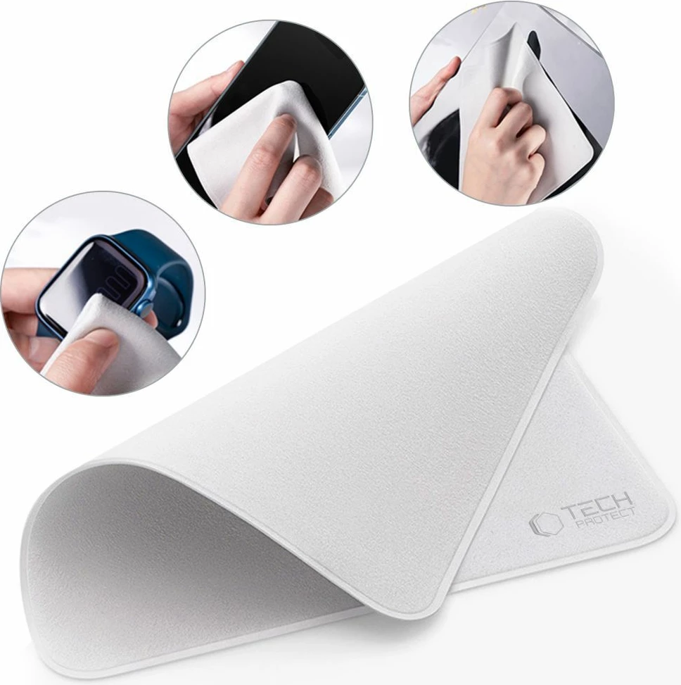 Leckë pastruese Tech-Protect, mikrofibër, 16x16cm, 2 copë, Gri