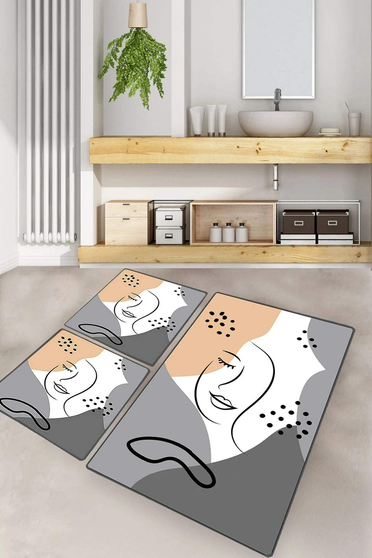 Set tapetash për banjo (3 copë), Mijölnir, fytyrë e buzëqeshur
