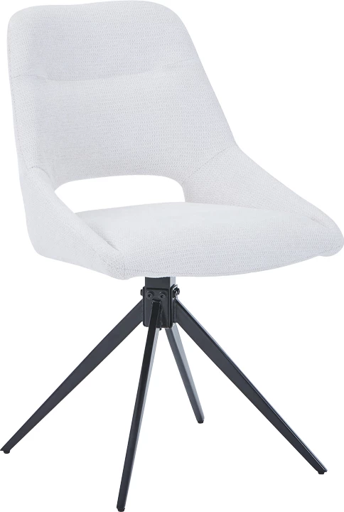 Karrige rrotulluese Luciano I, ngjyrë bezhë, këmbë metalike të zeza, 52.5x54x85cm