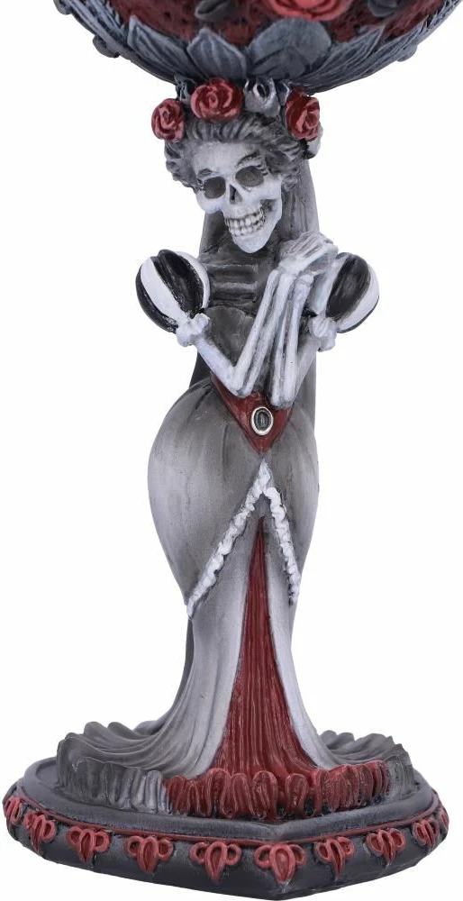 Kupë dekorative, Nemesis Now Mrs Keli, 21 cm, rrëshirë e pikturuar me dorë, e zezë/kuqe, në kuti dhurate