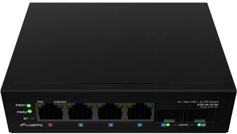 Switch LANBERG Lanberg switch, gigabit ethernet, POE, 2xSFP, DIN, i pa menaxhueshëm