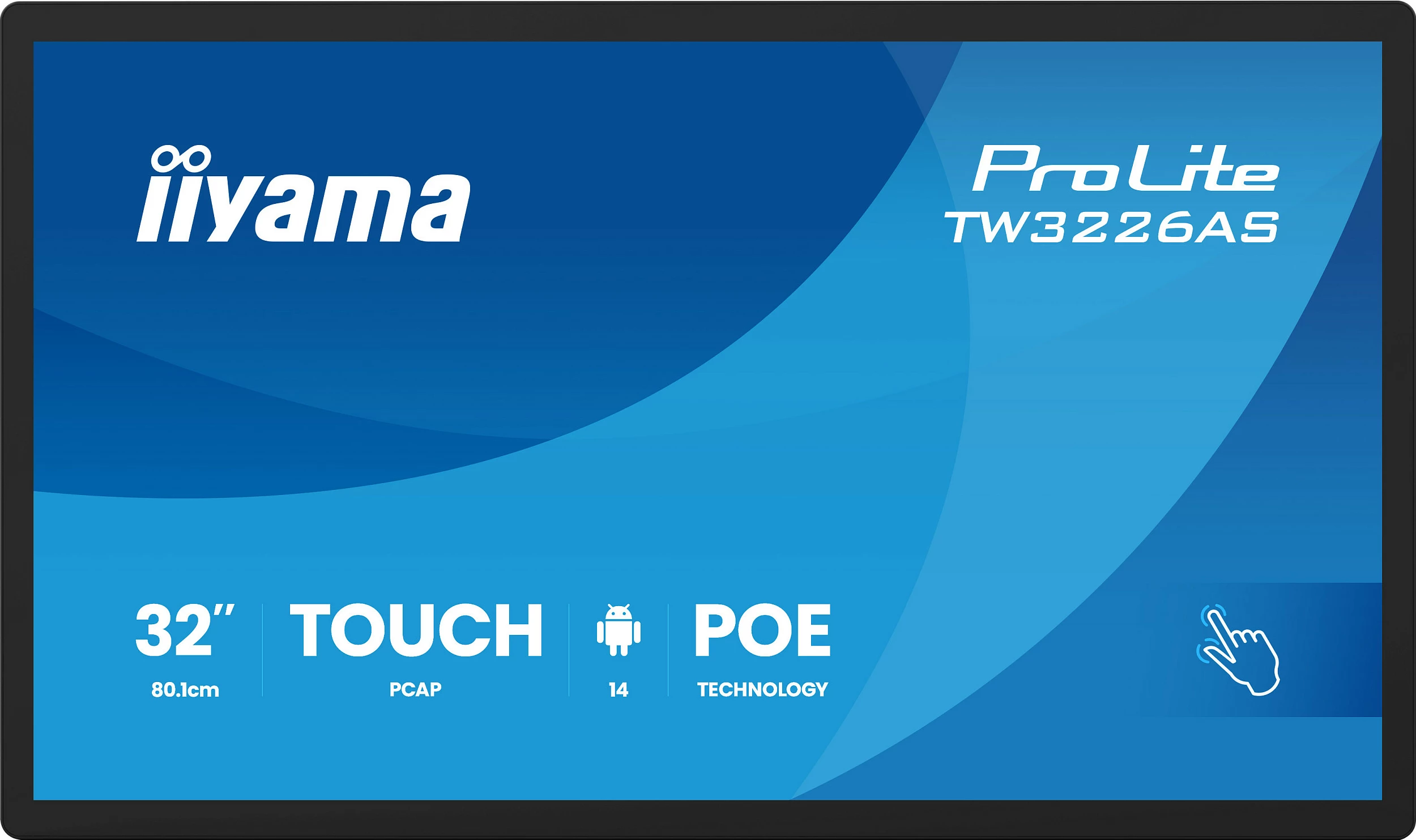 Monitor touchscreen iiyama ProLite TW3226AS-B3P, 31.5", Full HD, VA, 60Hz, PoE, i zi