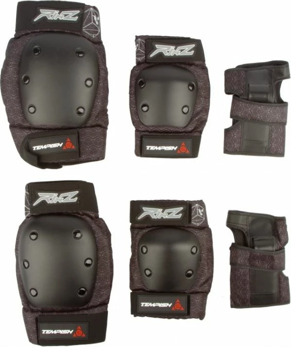 Set mbrojtësesh Tempish për skate, unisex, të zeza [Madhësia: S]