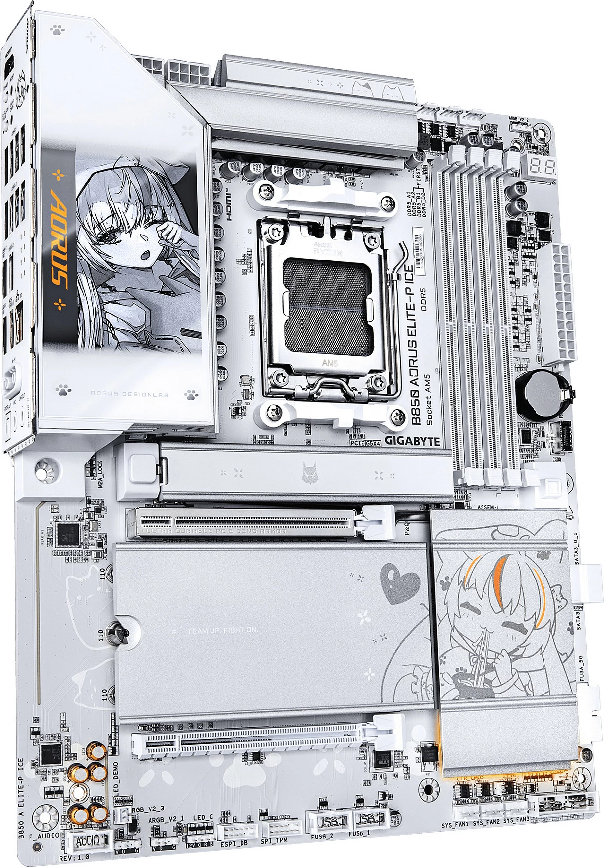 Pllakë amë Gigabyte B850 AORUS ELITE-P ICE, Socket AM5, 4xDDR5, HDMI, e bardhë