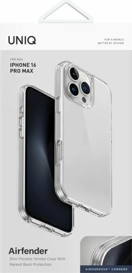 Mbështjellës UNIQ Air Fender për iPhone 16 Pro Max, Transparent