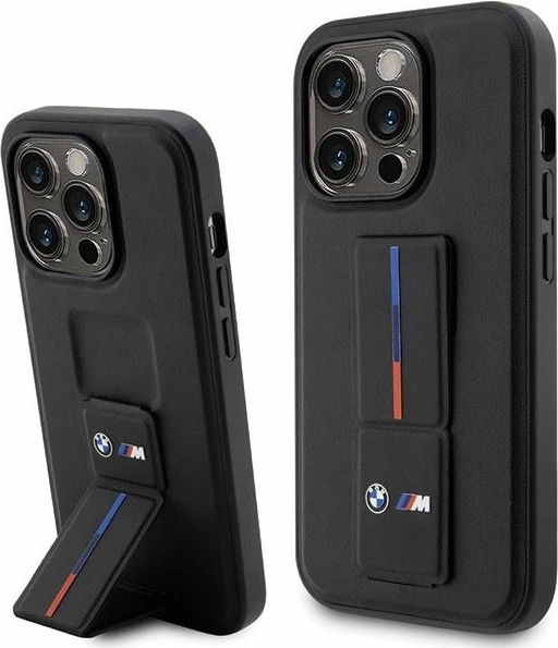 Mbështjellës BMW Grip Stand Hot Stamp për iPhone 14 Pro 6.1", i zi