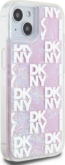 Mbështjellës DKNY Liquid Glitter Multilogo për iPhone 15/14/13, Rozë