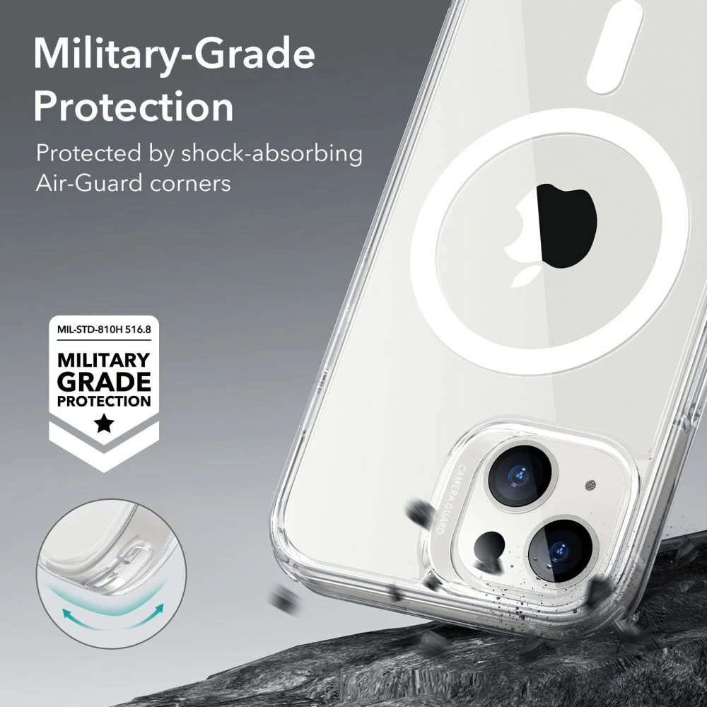 Mbështjellës ESR Classic Hybrid HaloLock për iPhone 13 / iPhone 14, Transparent, me MagSafe