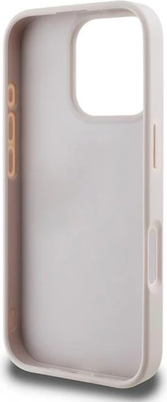 Mbështjellës, Guess 4G Bottom Stripe, për iPhone 16 Pro Max 6.9", TPU/PC/eko-lëkurë, rozë