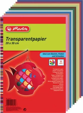 Letër transparente A4 Herlitz Transparentpapier 20x30 cm, 10 fletë, shumëngjyrëshe