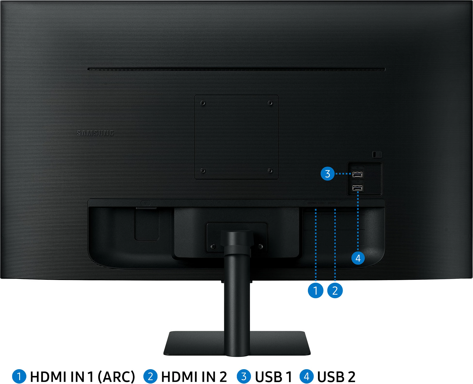 Monitor Samsung Smart Monitor M5 LS27DM500EUXDU, 27", Full HD, VA, 60 Hz, HDR, HDMI, USB-Hub, altoparlantë të integrum