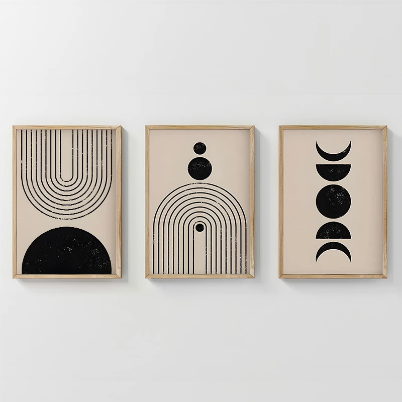 Dekor muri me kornizë Aregon, triptik, print digjital, 33x1.5x48cm